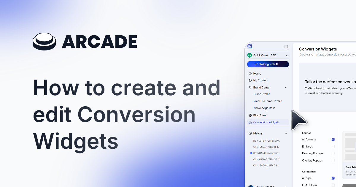 How to create and edit Conversion Widgets