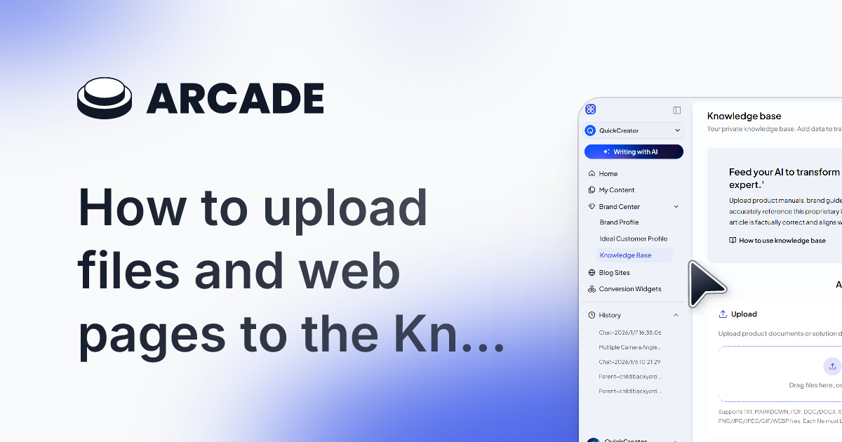 How to upload files and web pages to the knowledge base